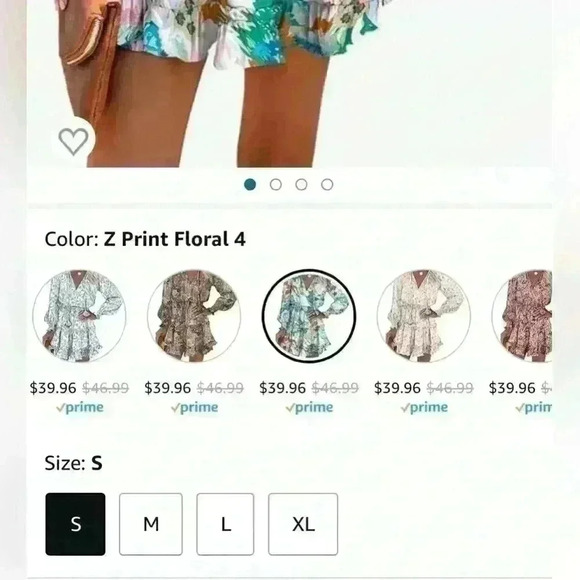 NEW Womens 2023 Floral Print Split V Neck Ruffle Chiffon Elegant Mini Short S - Picture 4 of 10